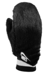 Nike Warm Faux Fur Mittens In Black