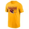 Nike Gold Washington Commanders Primetime Helmet Essential T-shirt In Yellow