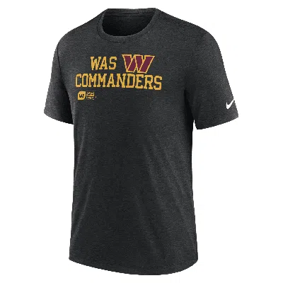 Nike Men's Black Washington Commanders Overlap Lockup Tri-blend T-shirt