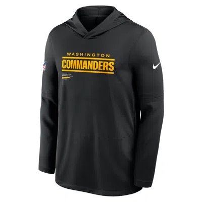 Nike Black Washington Commanders Sideline Pure Fury Performance Long Sleeve Hoodie T-shirt