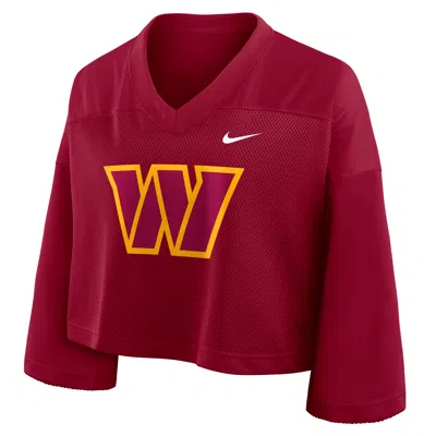 Nike Washington Commanders Rewind Fashion  Women's Dri-fit Nfl Cropped Jersey In Red