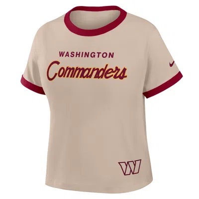 Nike Washington Commanders Rewind Ringer Mod  Women's Nfl Cropped T-shirt In Brown