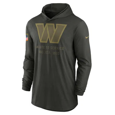 Nike Washington Commanders Salute To Service Sideline Menâs  Men's Dri-fit Nfl Long-sleeve Hooded Top In Green