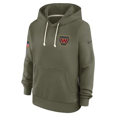 Nike Washington Commanders Salute To Service Sideline  Women's Dri-fit Nfl Pullover Hoodie In Brown