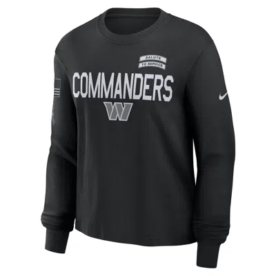 Nike Washington Commanders Salute To Service Sideline  Women's Dri-fit Nfl Long-sleeve T-shirt In Black