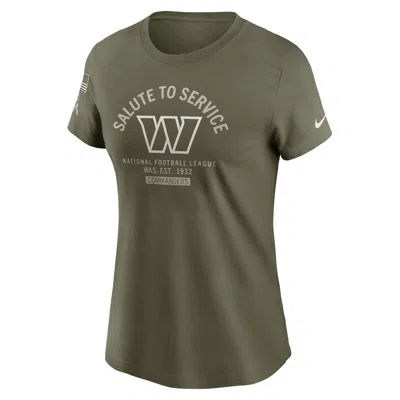 Nike Washington Commanders Salute To Service Sideline  Women's Nfl T-shirt In Gray