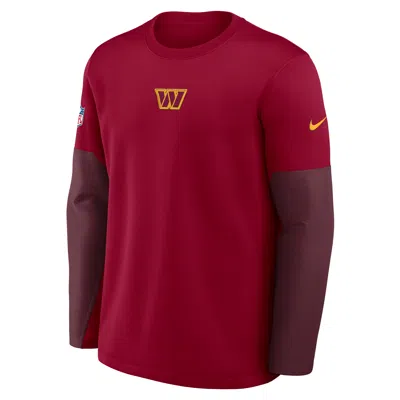 NIKE WASHINGTON COMMANDERS SCRIPTED TO WIN SIDELINE COACH  MEN'S THERMA-FIT NFL LONG-SLEEVE T-SHIRT,1015884854