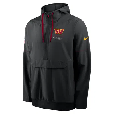 Nike Washington Commanders Sideline Anorak  Men's Nfl 1/2-zip Hooded Jacket In Black