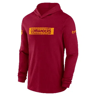Nike Burgundy Washington Commanders Sideline Hoodie Performance Long Sleeve T-shirt In Red