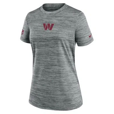 Nike Washington Commanders Sideline Team Issue Velocity  Women's Dri-fit Nfl T-shirt In Gray