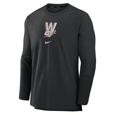 Nike Washington Nationals Authentic Collection City Connect Player  Men's Dri-fit Mlb Pullover Jacket In Black