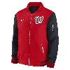 Nike Washington Nationals Authentic Collection Dugout  Men's Mlb Full-zip Bomber Jacket In Red