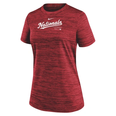 Nike Washington Nationals Authentic Collection Practice Velocity  Women's Dri-fit Mlb T-shirt In Red