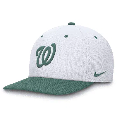 Nike Washington Nationals Bicoastal 2-tone Pro  Unisex Dri-fit Mlb Adjustable Hat In White