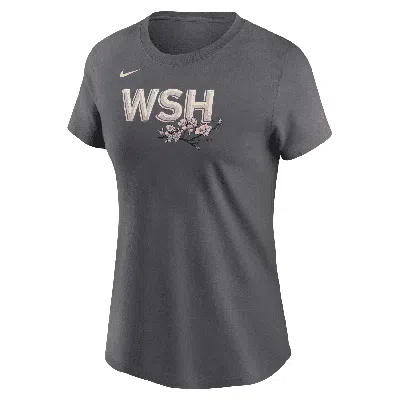 Nike Washington Nationals City Connect Wordmark  Women's Mlb T-shirt In Grey