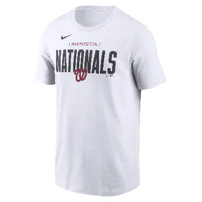 Nike Washington Nationals Home Team Bracket  Men's Mlb T-shirt In White