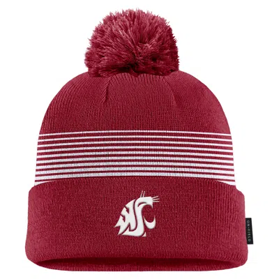 Nike Washington State Sideline Peak  Unisex College Cuffed Pom Beanie In Brown