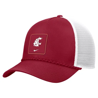 Nike Washington State Sideline Rope  Unisex College Trucker Adjustable Hat In Red