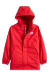 Nike Kids'  Water Repellent Rain Jacket In Red