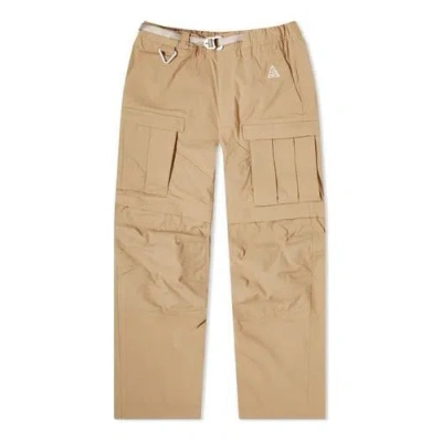 Nike Waterproof Outdoor Multiple Pockets Casual Bundle Feet Long Pants Khaki In Brown