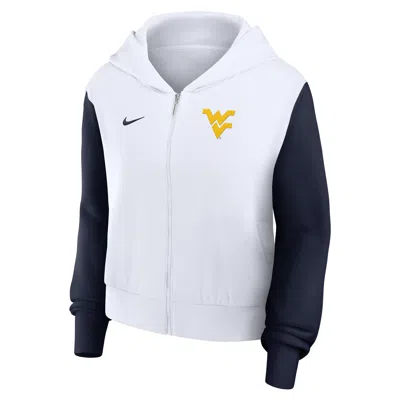 Nike West Virginia Athletic Prep Colorblocked Script Womenâs  Women's College Full-zip Hoodie