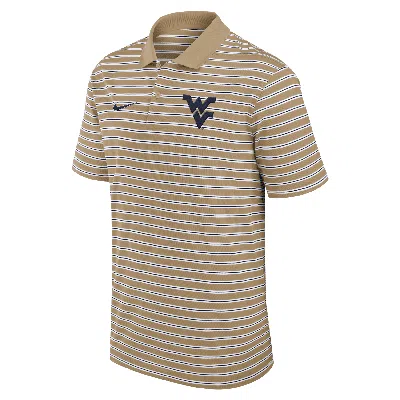 Nike West Virginia Athletic Prep Striped  Men's Dri-fit College Polo In Brown