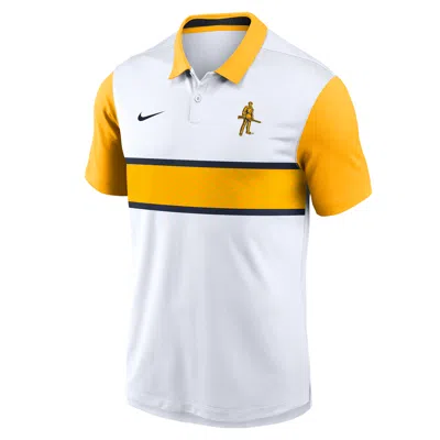 Nike West Virginia Athletic Prep Vapor Alt Logo  Men's Dri-fit College Polo In White
