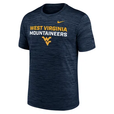 NIKE WEST VIRGINIA CAMPUS CENTER STACK VELOCITY  MEN'S DRI-FIT COLLEGE T-SHIRT,1015864928