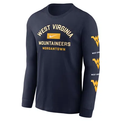 Nike West Virginia Campus Classic Location  Men's College Long-sleeve T-shirt In Black
