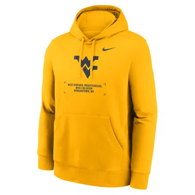 Nike West Virginia Club Basketball 2-hit  Men's College Pullover Hoodie In Yellow