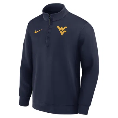 Nike West Virginia Coaches  Men's Dri-fit College Long-sleeve 1/2-zip Top In Blue