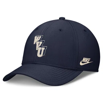 Nike West Virginia Legacy Rise Vintage  Men's Dri-fit College Hat In Blue