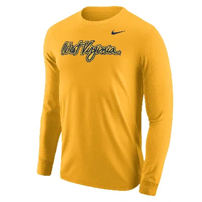 Nike West Virginia  Men's College Long-sleeve T-shirt In Yellow