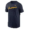 Nike West Virginia Mountaineers Baseball Wordmark  Men's College T-shirt In Blue