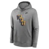 Nike West Virginia Mountaineers Legacy Club Primary Logo  Men's College Pullover Hoodie In Grey