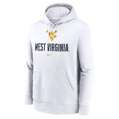 Nike West Virginia Mountaineers Primetime Club Campus  Men's College Pullover Hoodie In White