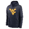 Nike West Virginia Mountaineers Primetime Evergreen Club Primary Logo  Men's College Pullover Hoodie In Blue