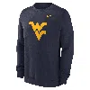 Nike West Virginia Mountaineers Primetime Logo  Men's College Pullover Crew Crew In Blue