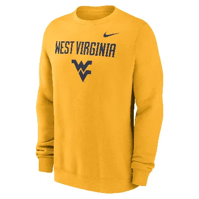 NIKE WEST VIRGINIA MOUNTAINEERS PRIMETIME PRIMARY STACK  MEN'S COLLEGE PULLOVER CREW,1015718251