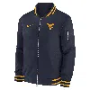 Nike Navy West Virginia Mountaineers 2024 Sideline Full-zip Bomber Jacket In Blue