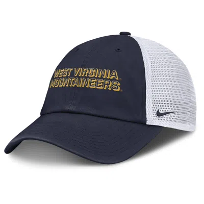 Nike West Virginia On-field Club Gameday  Men's College Trucker Adjustable Hat In Blue