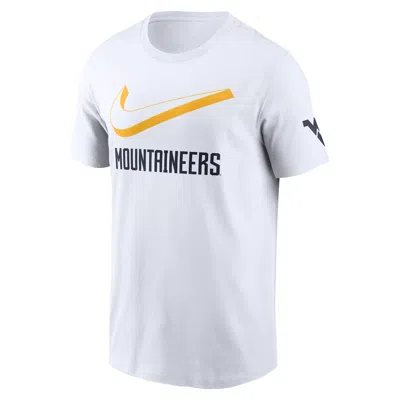 Nike West Virginia Primetime Campus 2-hit Swoosh  Men's College T-shirt In White