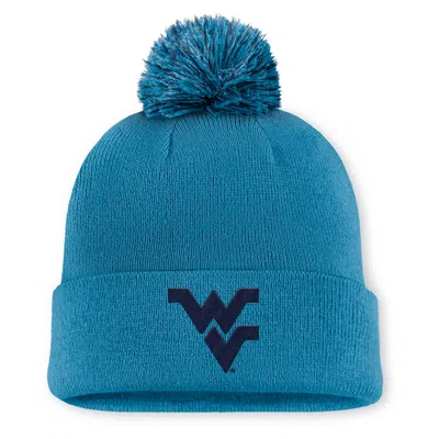Nike West Virginia Primetime Campus Toned  Men's College Cuffed Pom Beanie In Black