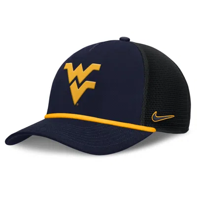 Nike West Virginia Primetime Rise  Men's College Trucker Adjustable Hat In Blue