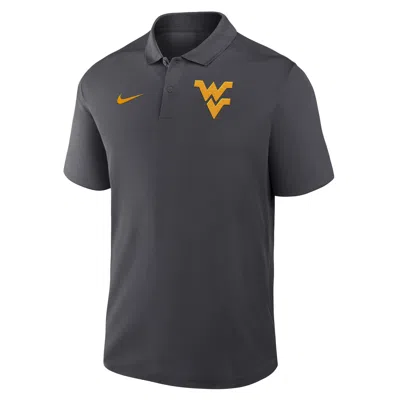 Nike West Virginia Primetime Victory Primary Logo  Men's Dri-fit College Polo In Gray