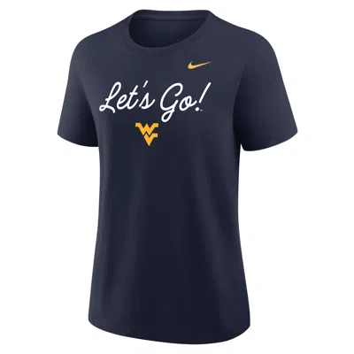 Nike West Virginia Script Mantra Logo  Women's College T-shirt In Black
