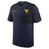 Nike Navy West Virginia Mountaineers 2025 Sideline Uv Performance Coach T-shirt In Blue
