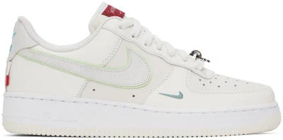 Nike White Air Force 1 '07 Sneakers In Sail/vapor Green-whi