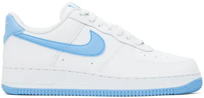 Nike White Air Force 1 '07 Sneakers In White/aquarius Blue-