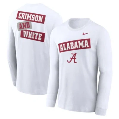 Nike White Alabama Crimson Tide Two-hit Classic Location Long Sleeve T-shirt
